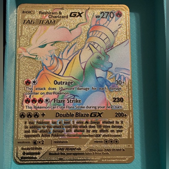 Reshiram & charizard VMAX metal Pokemon Card. - Picture 1 of 5